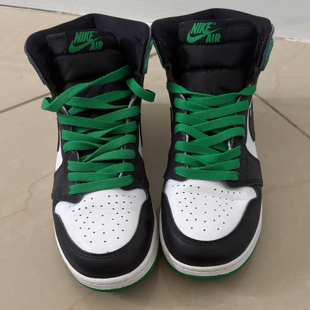 Black, White, and Green Jordan 1’s - Picture 2 of 5